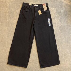 Levis 94 Baggy Wide Leg Jeans Womens 31x31 Black Mid Rise Relaxed Cotton Denim